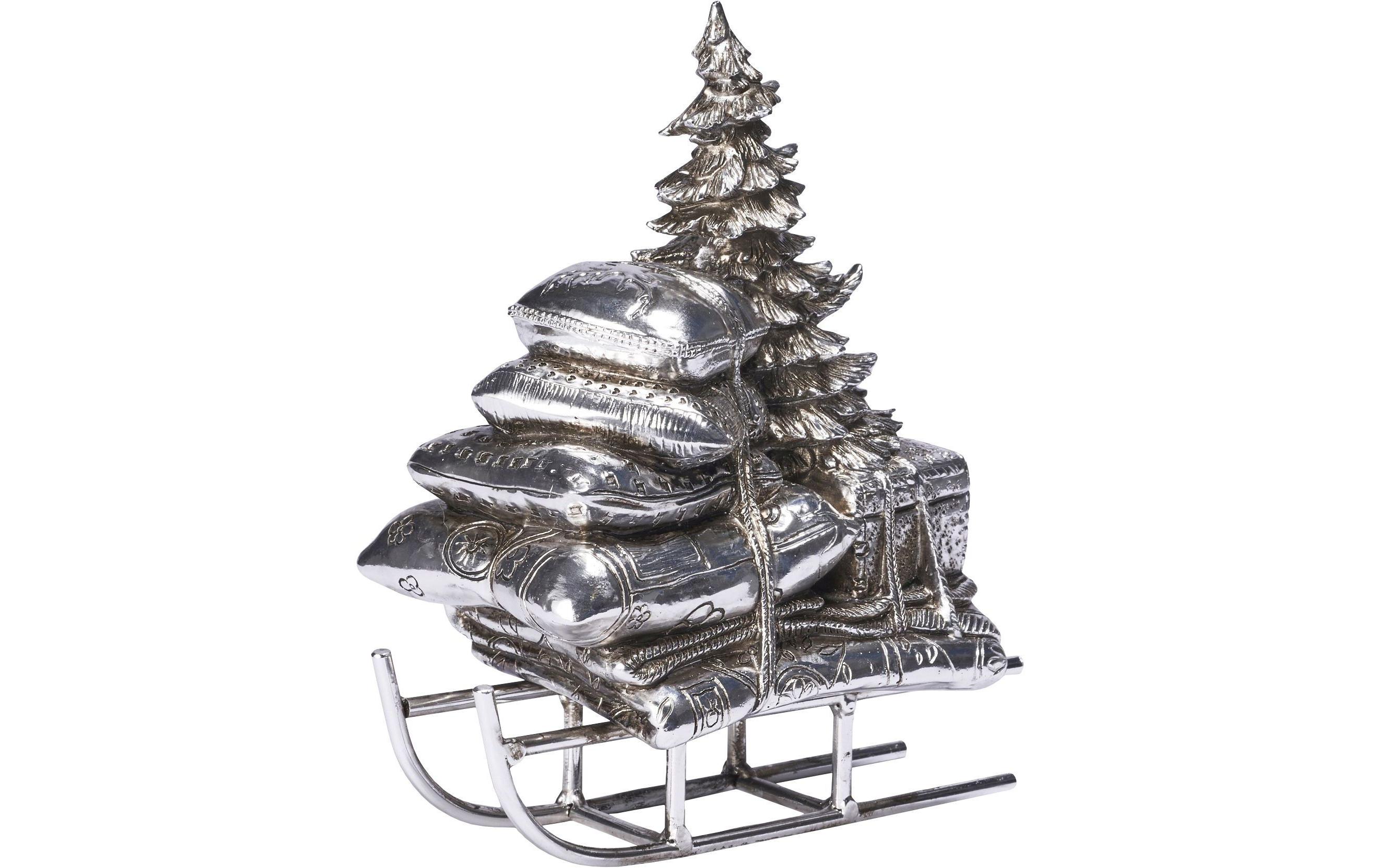 Deko Schlitten Serafina 17 cm, SilberWeihnachtsdekoration