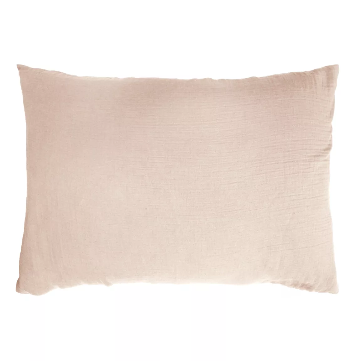 Taie d'oreiller rectangulaire gaze de coton (50 x 70 cm) Gaïa Rose poudré