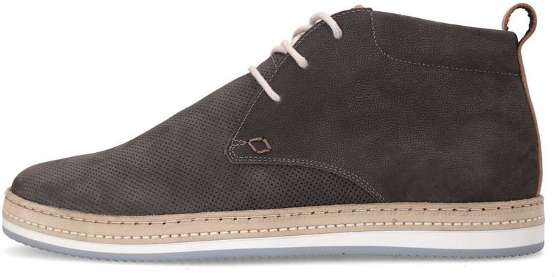 Manfield - Taupe Nubuck Veterschoenen - Leer - Memory Foam