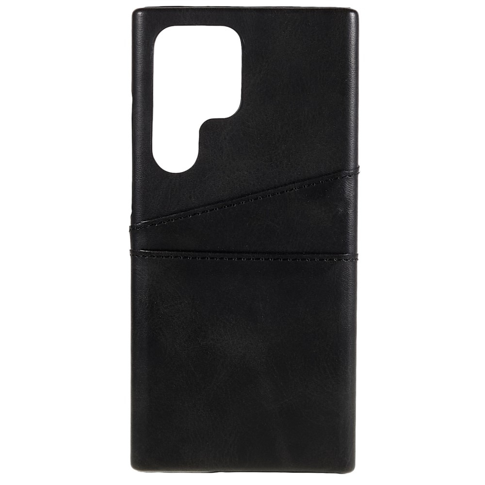 Samsung Galaxy S24 Ultra Leder Hülle Snap Case   Kartenfach - Schwarz