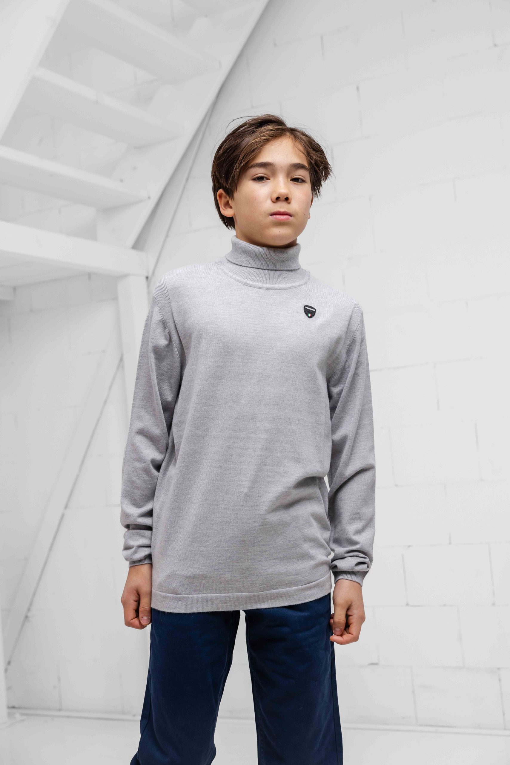 Vingino Knit Turtleneck Sweater Kids Grijs