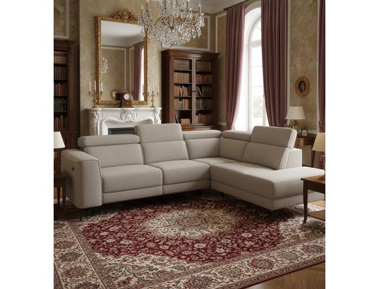 CONCEPT1 - Canapé tissu Mali 2 relax électrique gris angle gauche