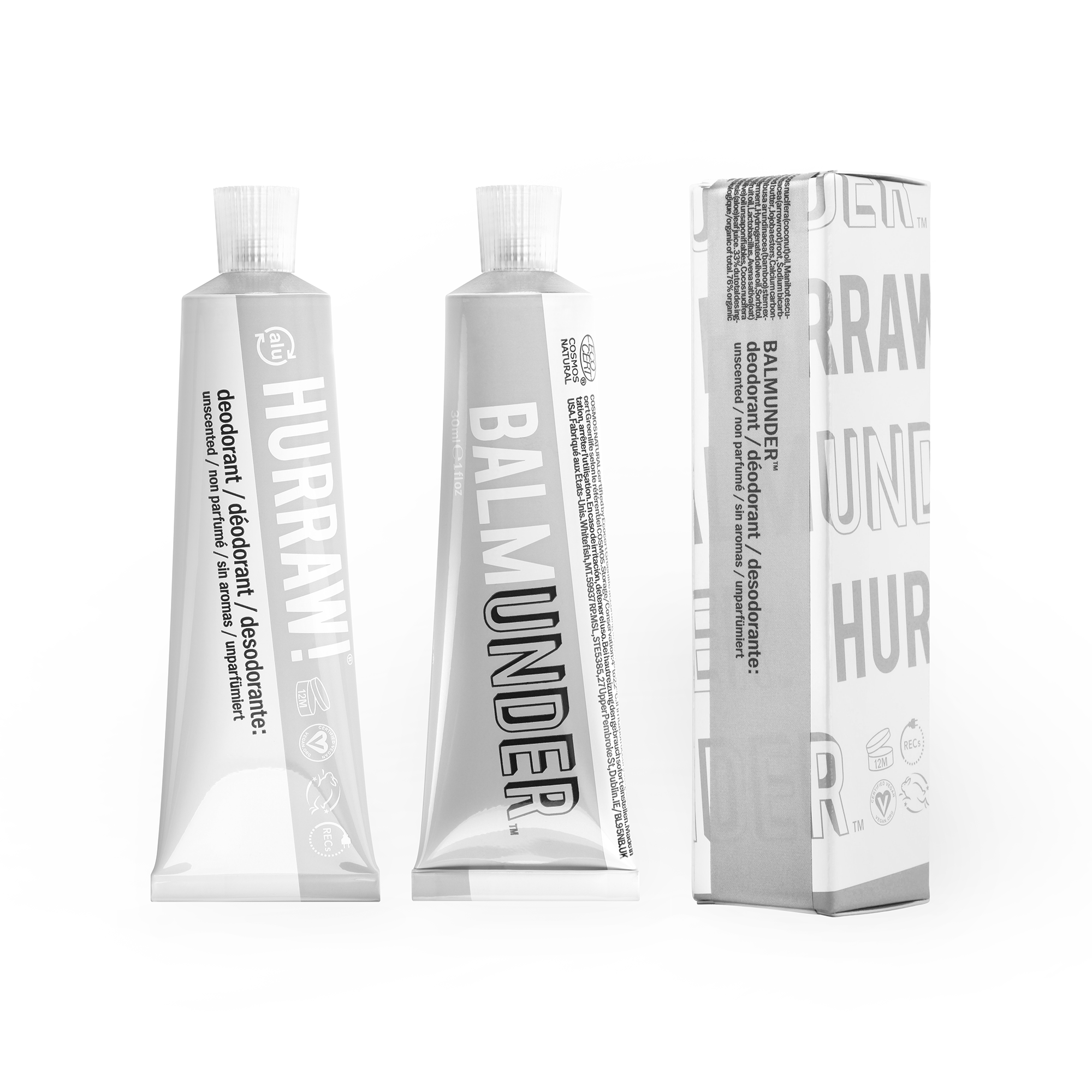 HURRAW!  Balmunder™ Deo-Creme, Unparfümiert (30 ml)
