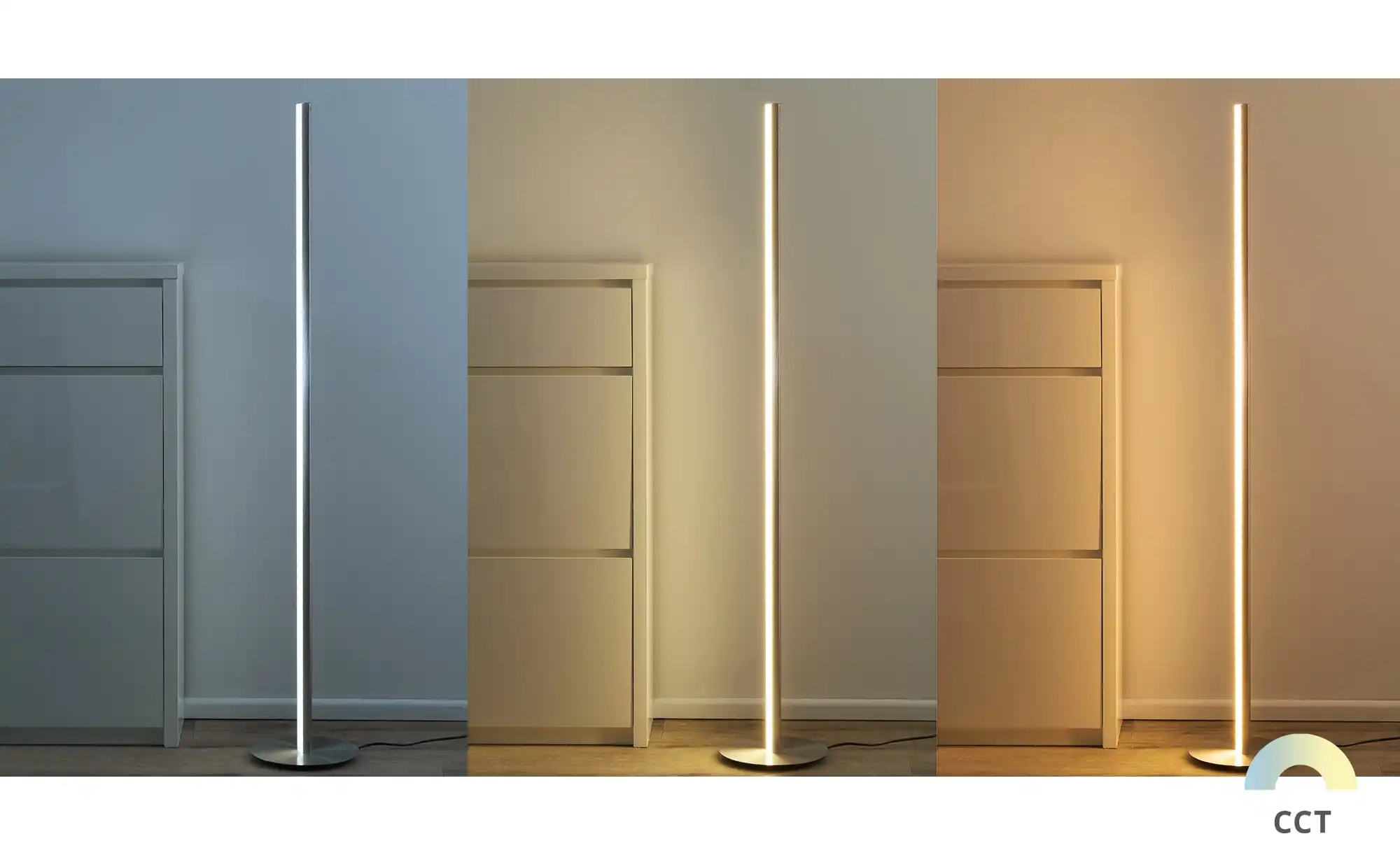 Fischer-Honsel LED-Stehleuchte, Nickel-matt
