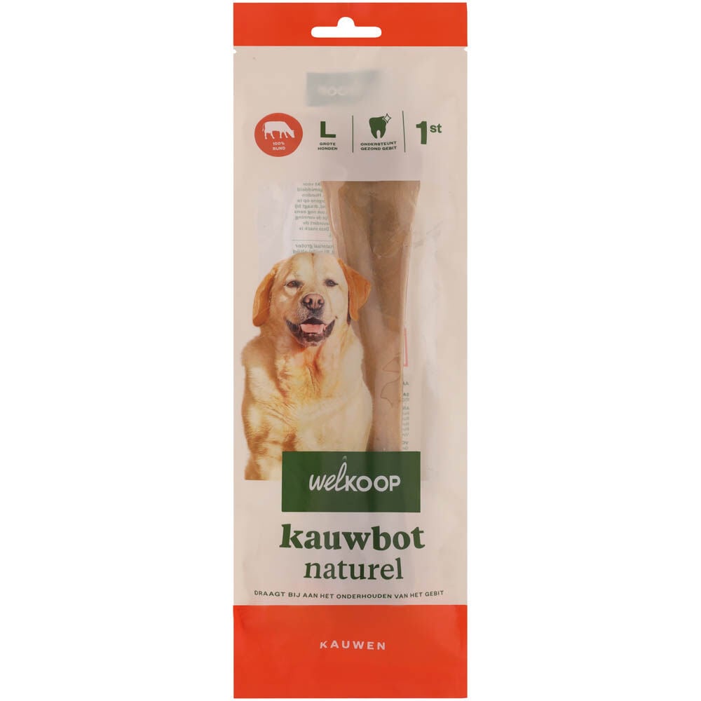 Welkoop - Kauwbot - Naturel - 1 Stuks - rund - L