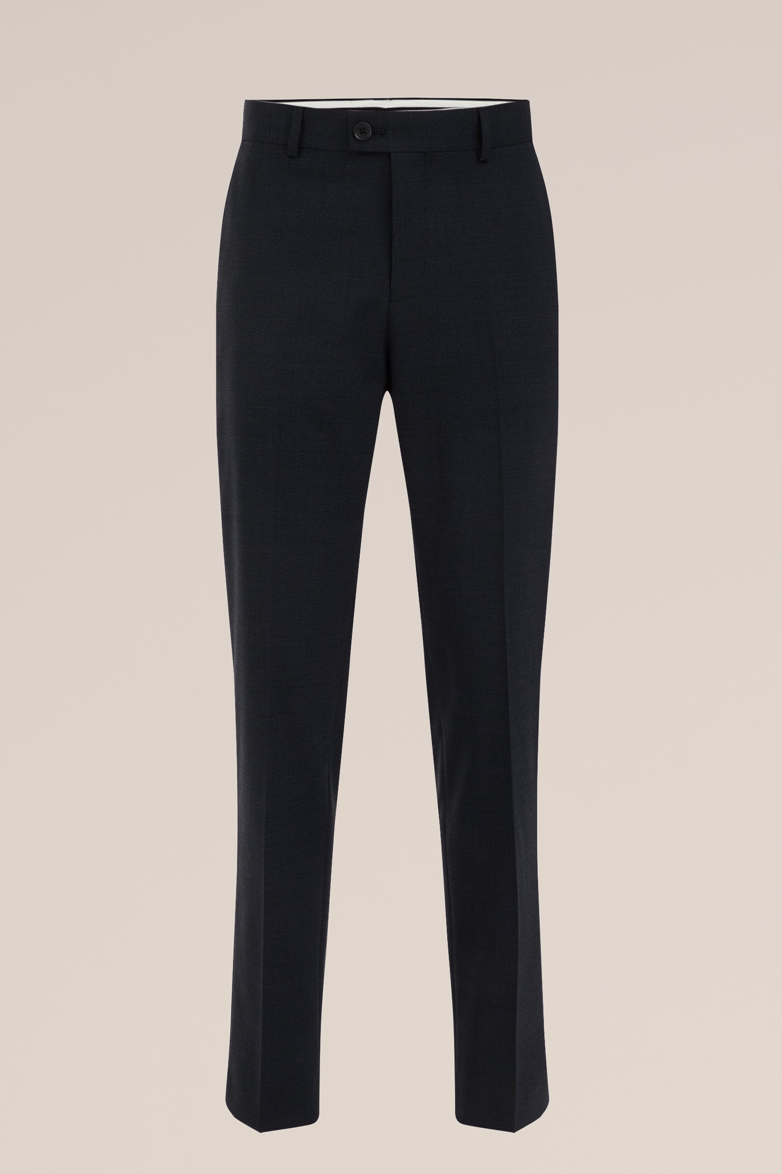 slim fit pantalon met jacquard-dessin Van Gils Donkerblauw