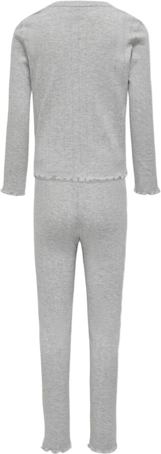 ONLY KOGMUNTE LOUNGEWEAR L/S PANT SET JR Grå