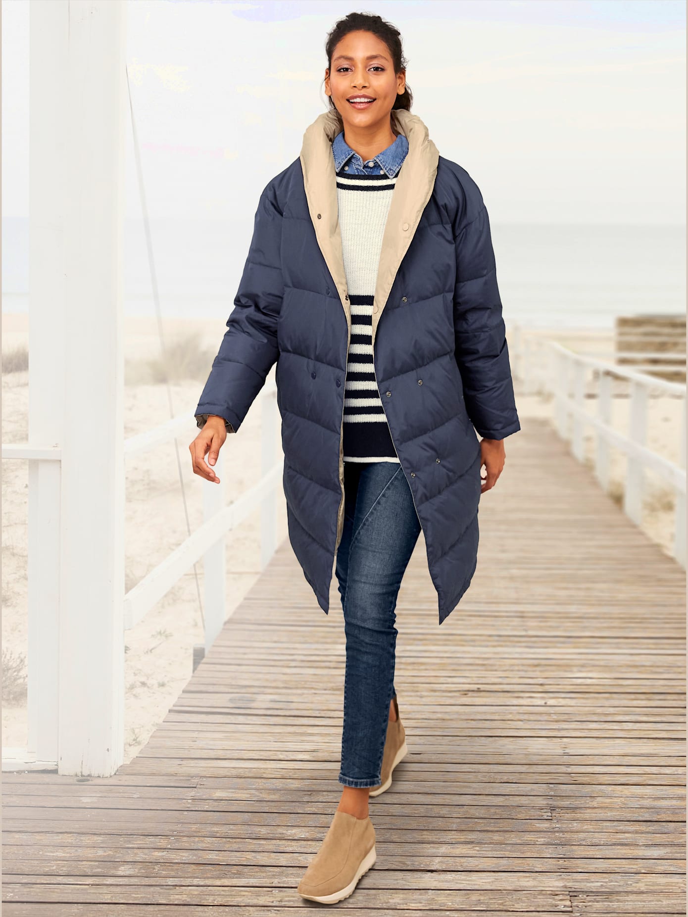 Manteau réversible modèle réversible