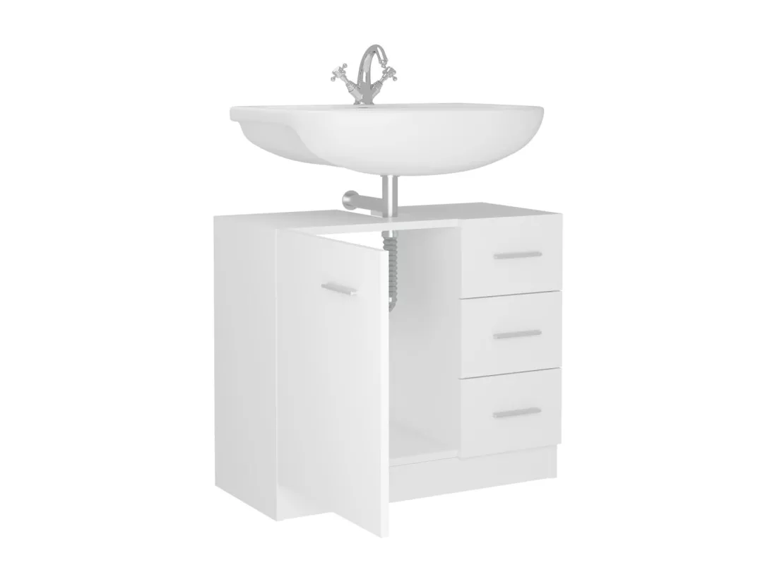 Armoire d'évier Blanc 63x30x54 cm Bois d'ingénierie