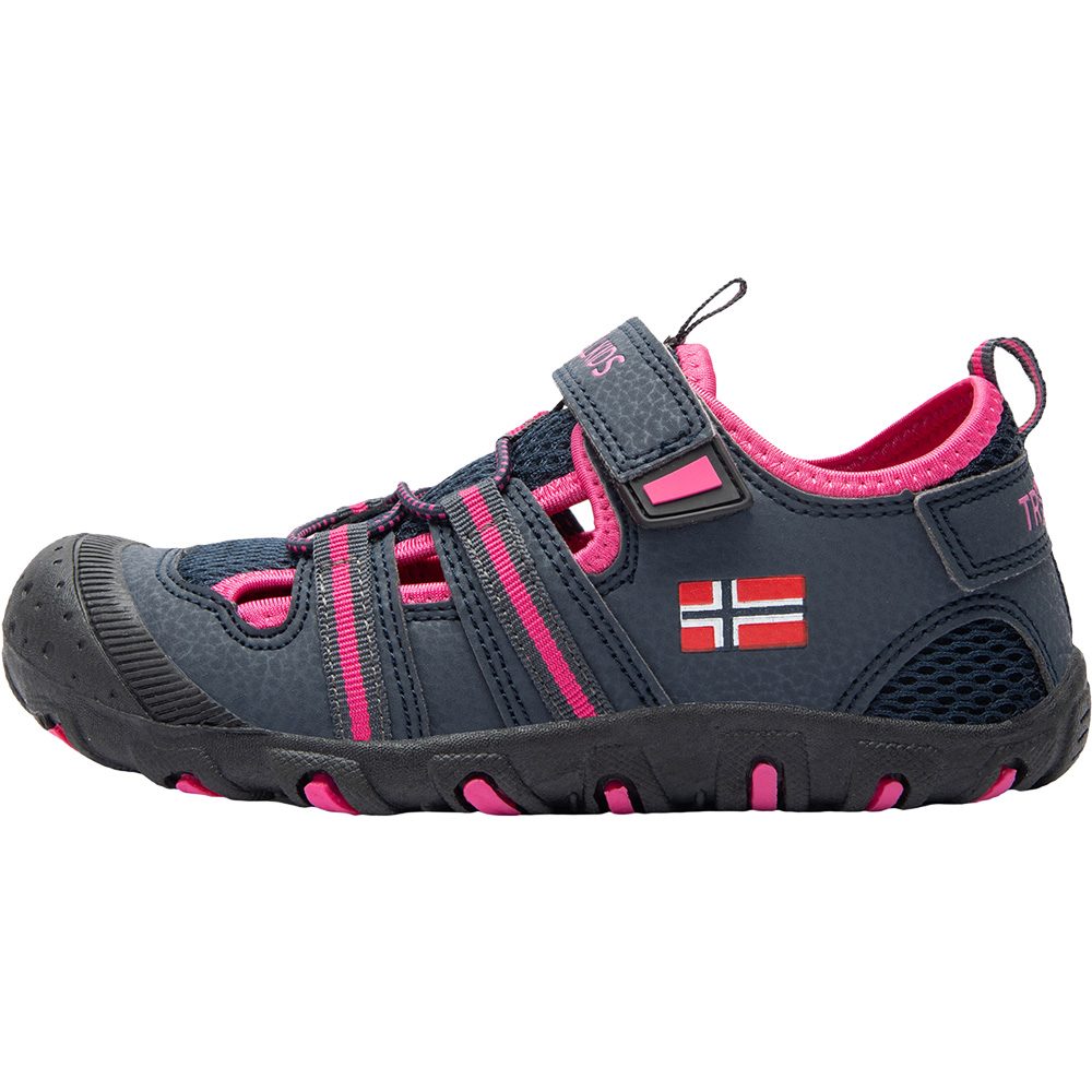 Trollkids Sandefjord Sandale Kinder navy magenta