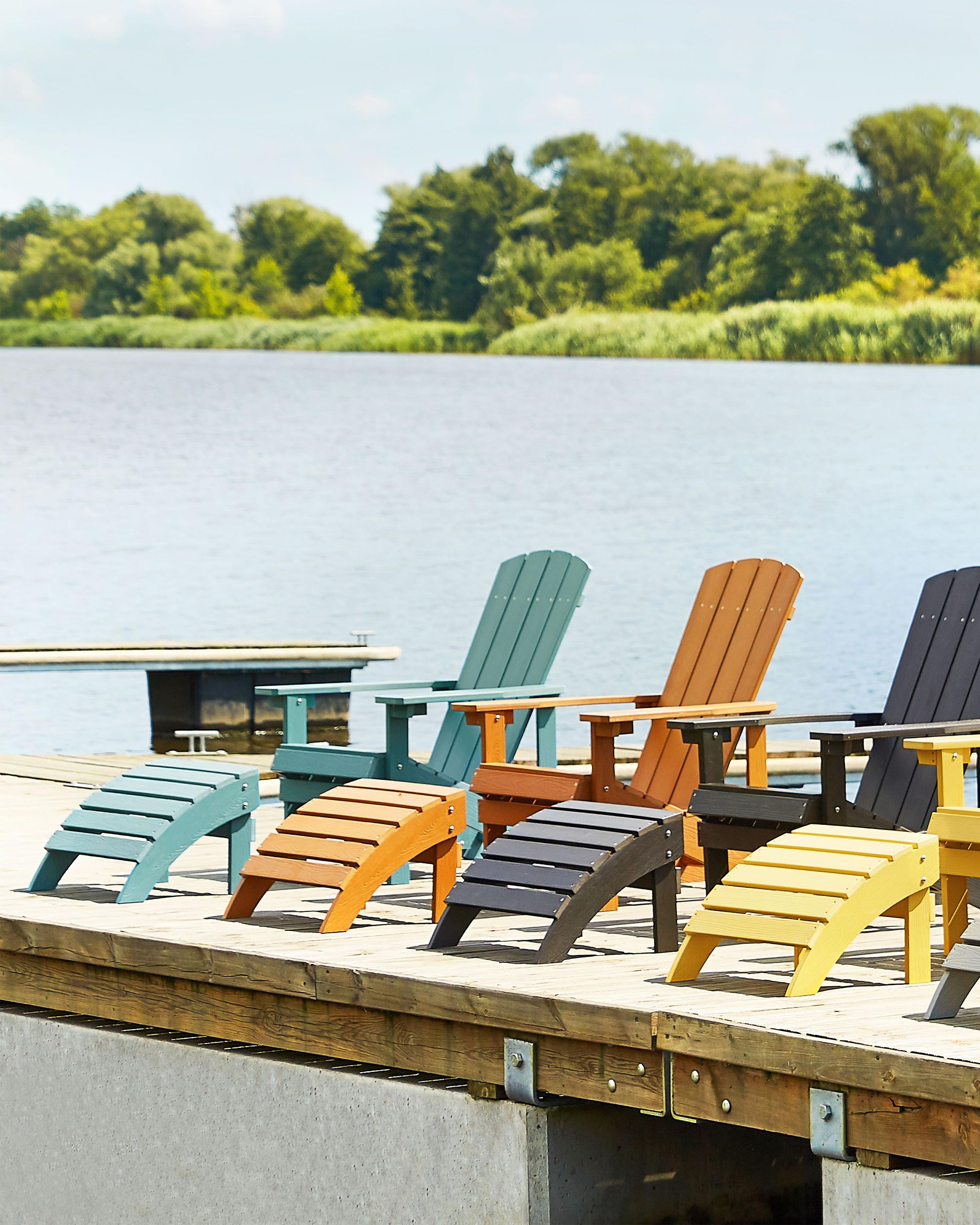 Tuinstoel ADIRONDACK met voetenbank Turquoise
