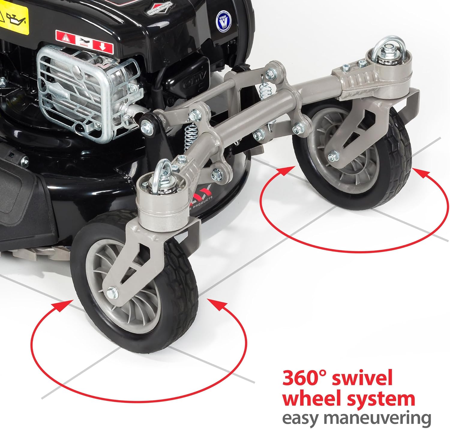 NAX POWER PRODUCTS Briggs & Stratton 5000S Moteur 875Exi Série 190 cm3 ReadyStart Largeur de coupe 56 cm Panier 75L Roues pivotantes avant Tondeuse à gazon à traction à essence