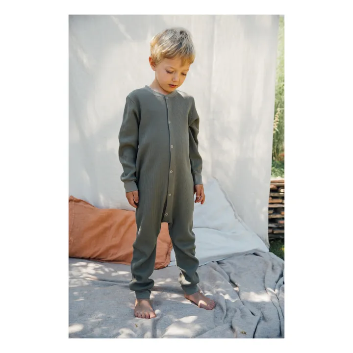 Matona Pyjama Coton Bio Gaufré | Vert olive