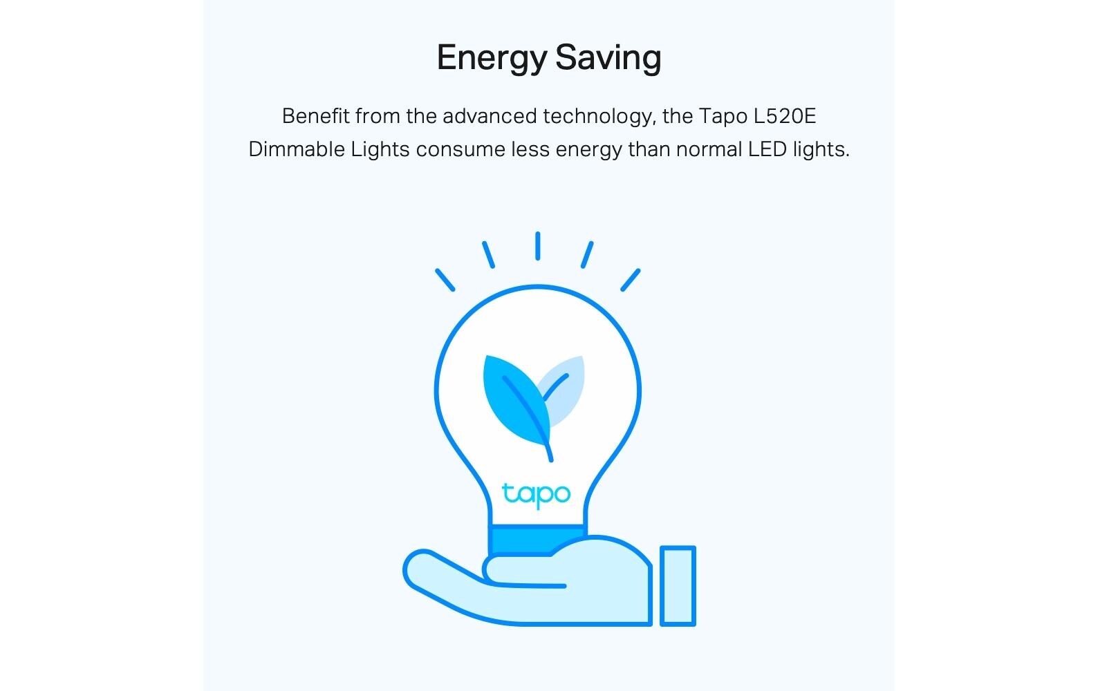 Leuchtmittel Tapo L520E 1 StückTapo Smart WLAN Glühbirne, Tageslicht, dimmbar