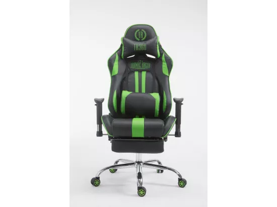 Chaise de bureau - Similicuir - Noir / Vert - Limit
