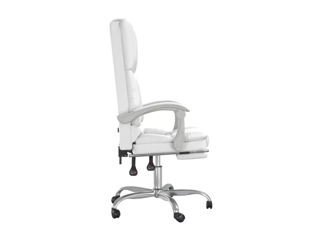 Fauteuil de massage inclinable de bureau Blanc Similicuir