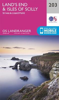 Land's End & Isles of Scilly: St Ives & Lizard Point - OS Landranger Map 203 (Sheet map, folded)