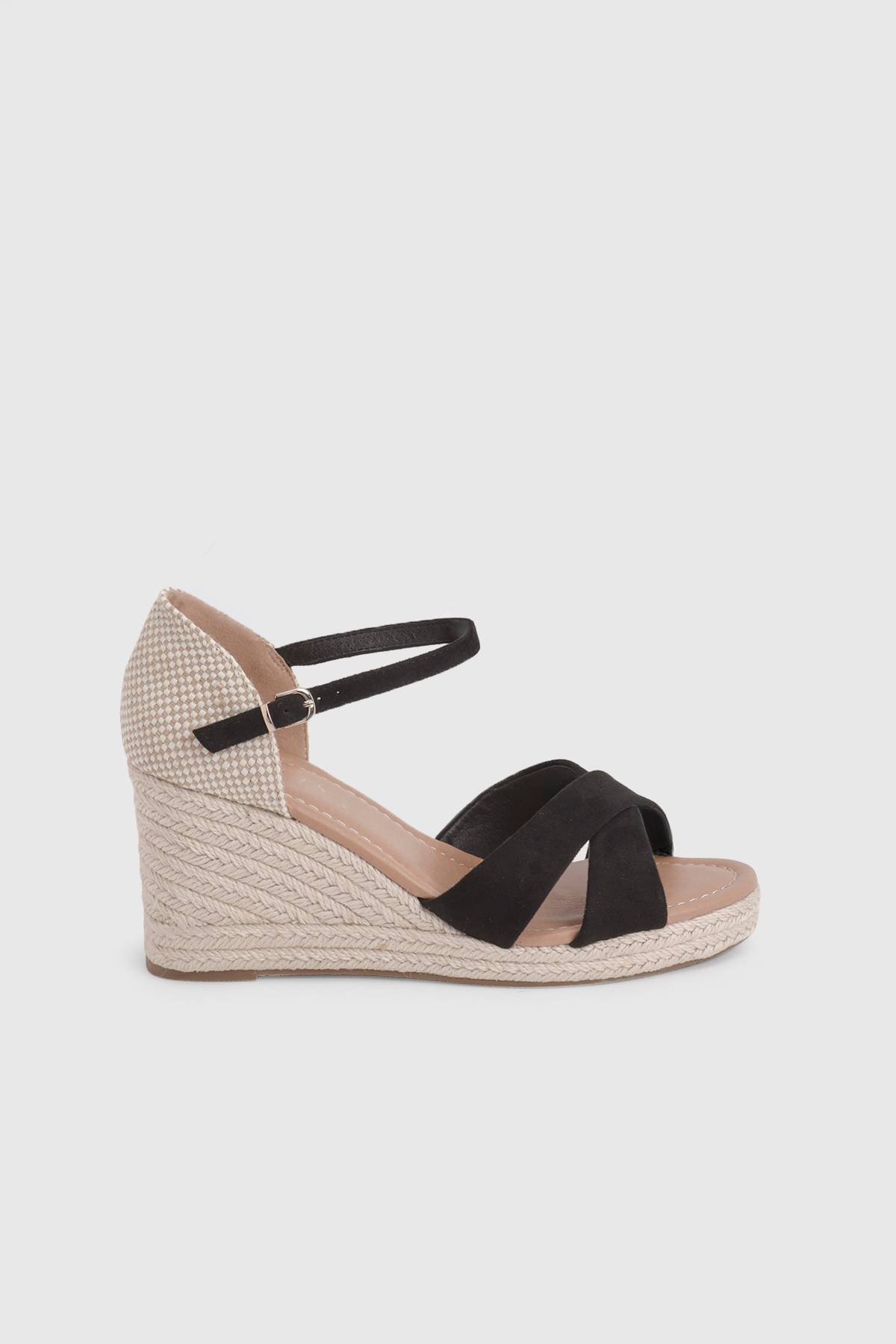 Wallis Sandales Compensées Espadrilles Hautes À Brides Croisées Sian Coupe Large