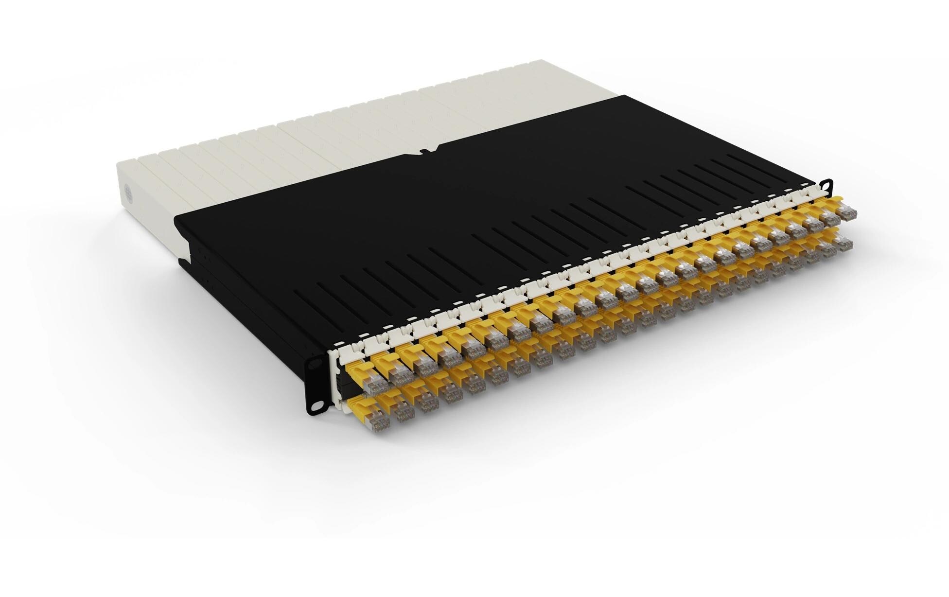 patchbox.one / 8RU / Cat 6A, STP, 0.8 m, Gelb<br>All-in-One Lösung für Ordnung im Netzwerkschrank