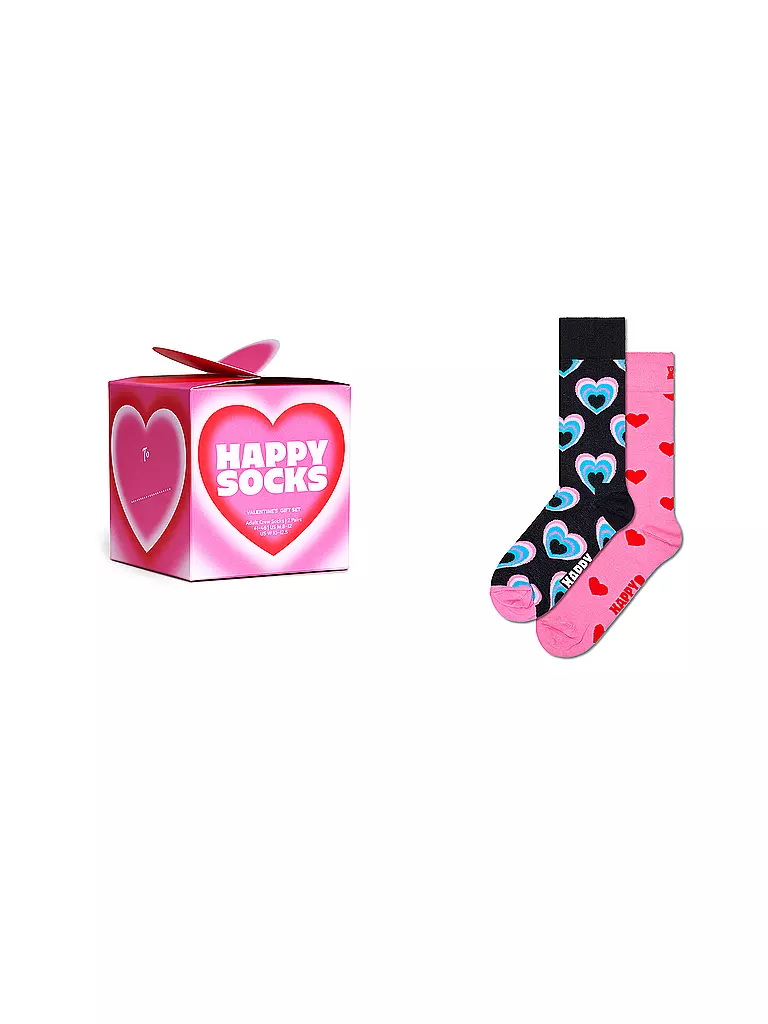 HAPPY SOCKS Damen Socken VALENTINE GIFT SET 36-40 2er Pkg Pink pink
