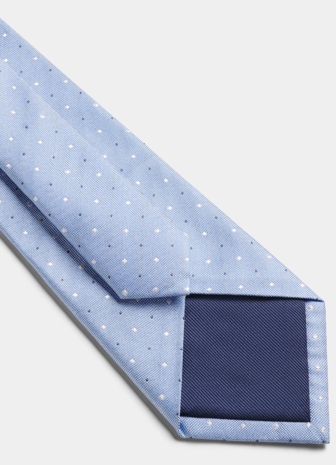 Cravate bleu clair à pois