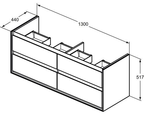 Ideal Standard wastafelmeubel Connect Air wit mat 130 cm E0824B2