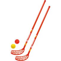 Set de fun hockey, 4 pièces, rouge / jaune