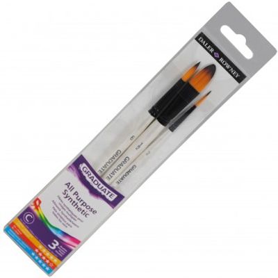 Daler-Rowney Graduate - Pack de 3 pinceaux - n°6, 1/2 et 2 - poil synthétique
