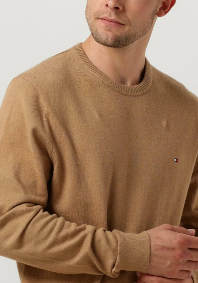 TOMMY HILFIGER bruine tommy hilfiger trui pima org ctn cashmere crew neck