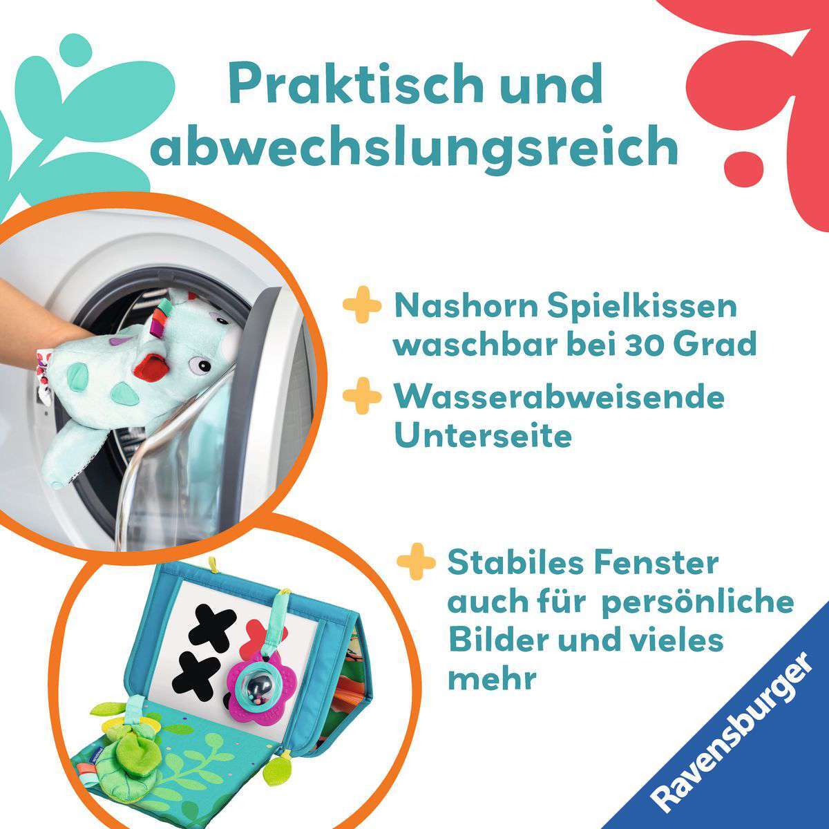 Ravensburger Spiel Play+ Nashorn Spielkissen (für die Bauchlage)