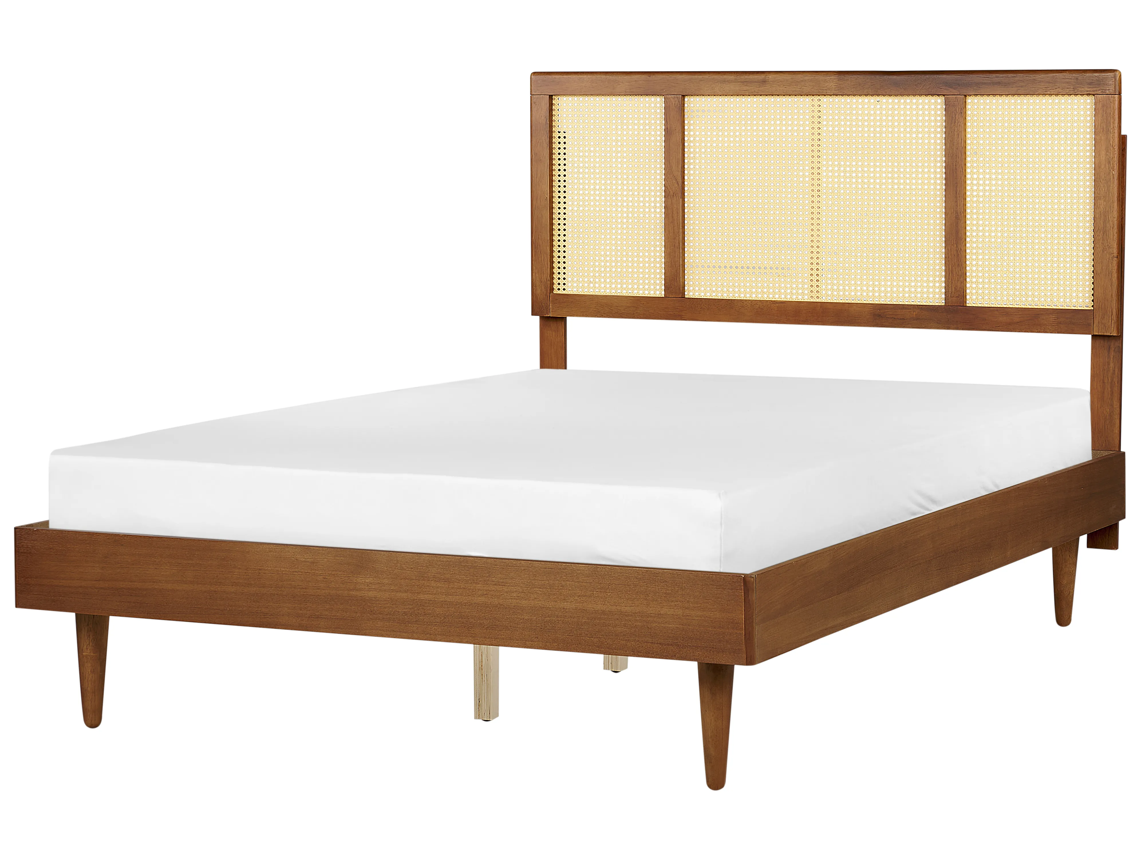 Bed met LED-verlichting Rotan AURAY 140 x 200 cm Bruin