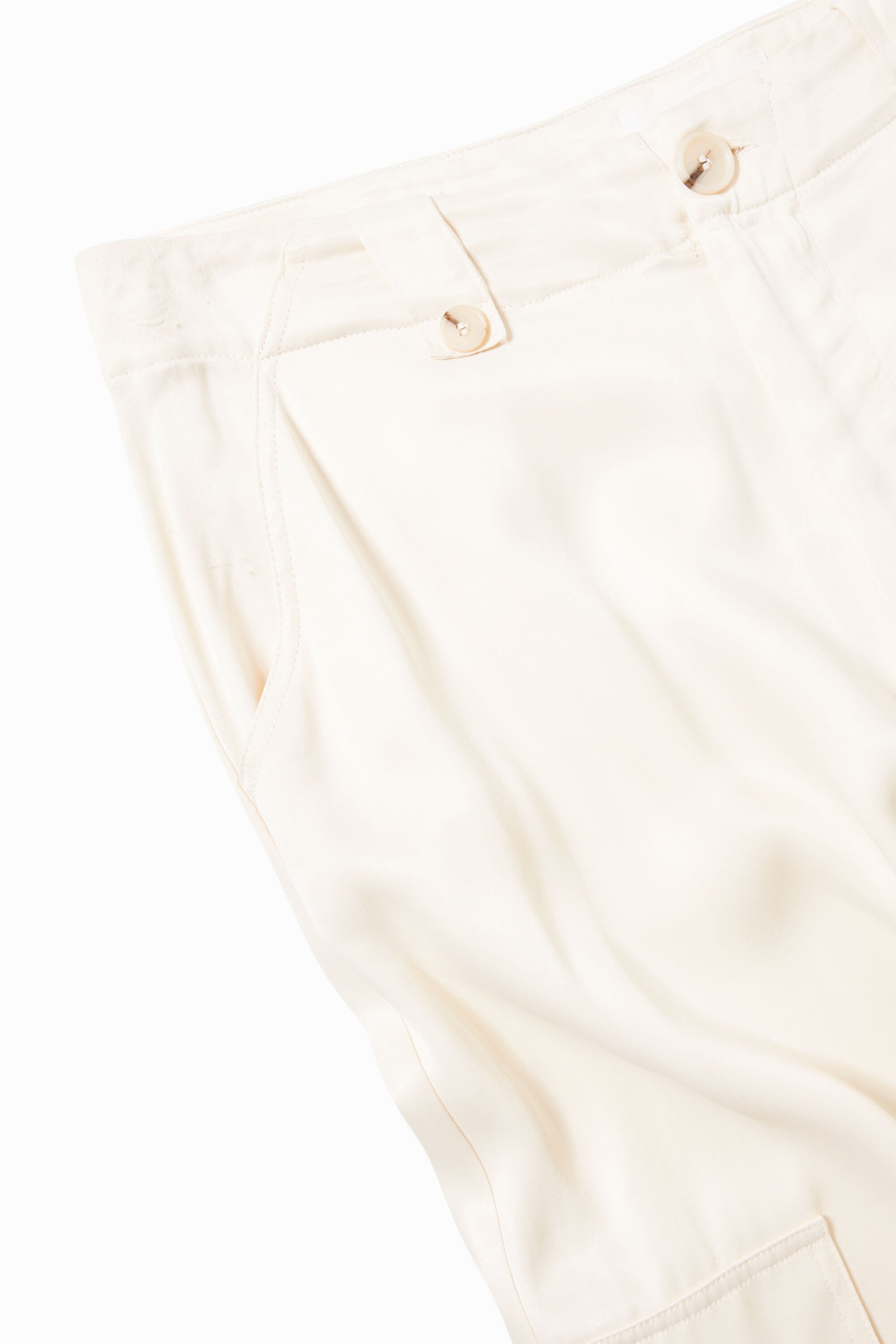 Pantalon cargo wide leg satiné