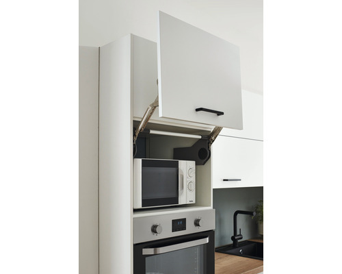 Nobilia Elements keukenblok zonder apparatuur Urban 300 cm alpinewit mat voorgemonteerde variant links 4004539053878