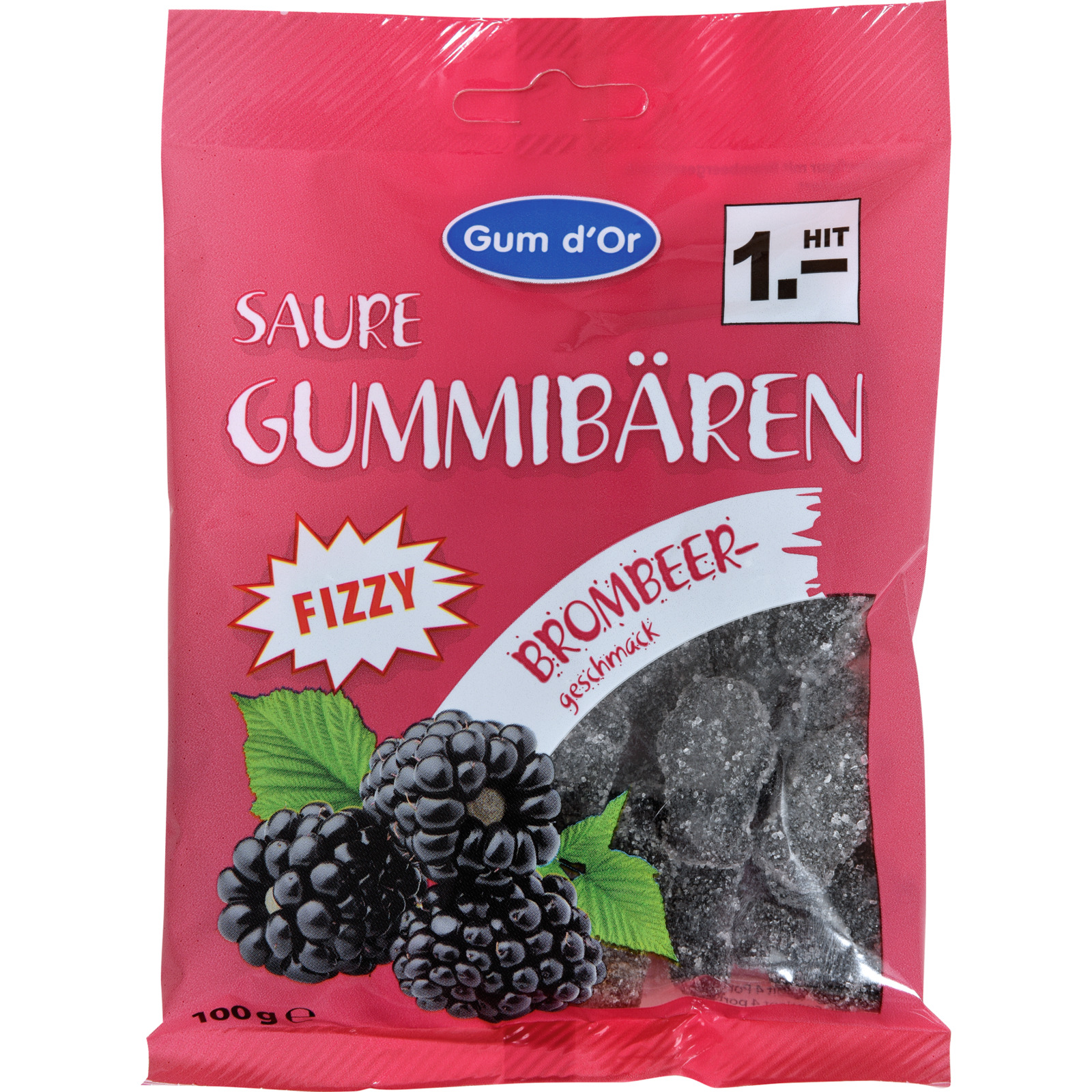 Gum d'Or Gummibären sauer Brombeere 100g