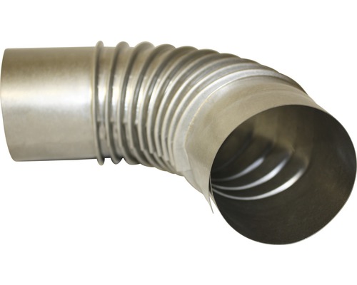 Kachelpijpbocht 90°, Ø80 mm, zonder deur, vuurgealuminiseerd