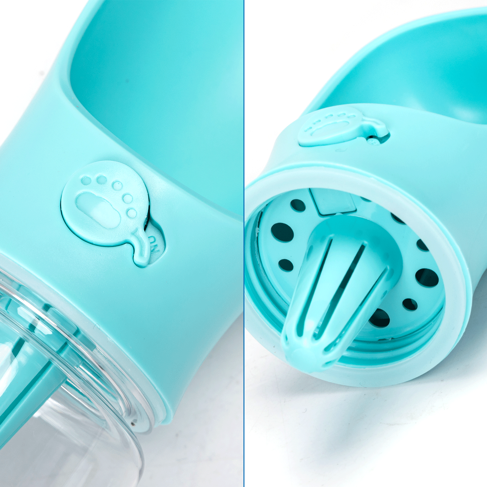 Garrafa de água Nobleza Pet, 350ml, para cães e gatos, com recipiente para ração de 100ml, ideal para passeios, viagens e acampamentos.