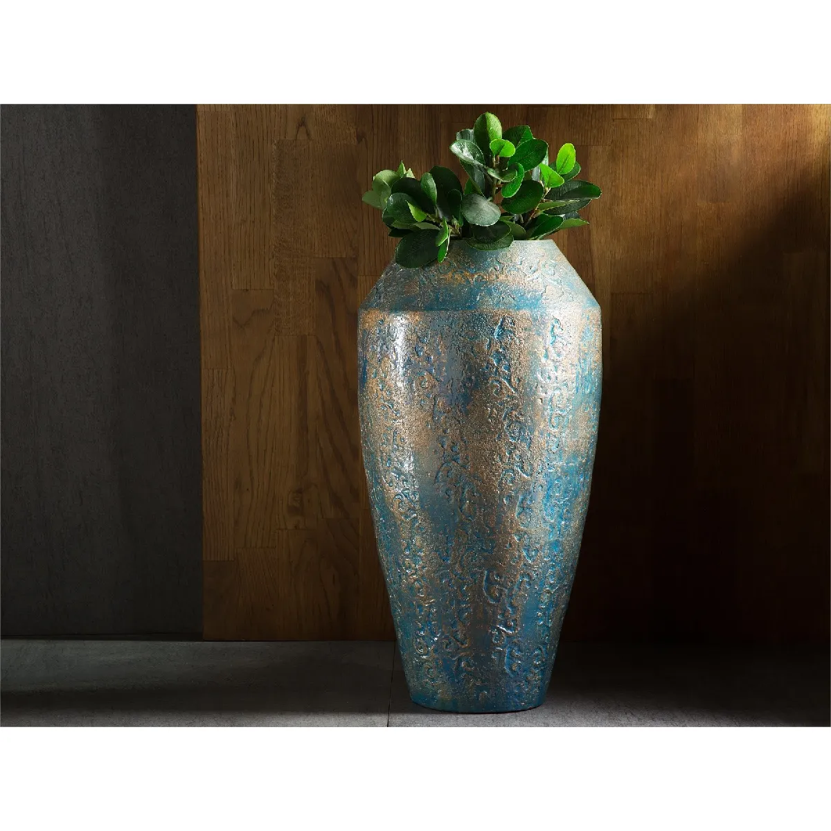 Vase MASSA Beliani Céramique Bleu