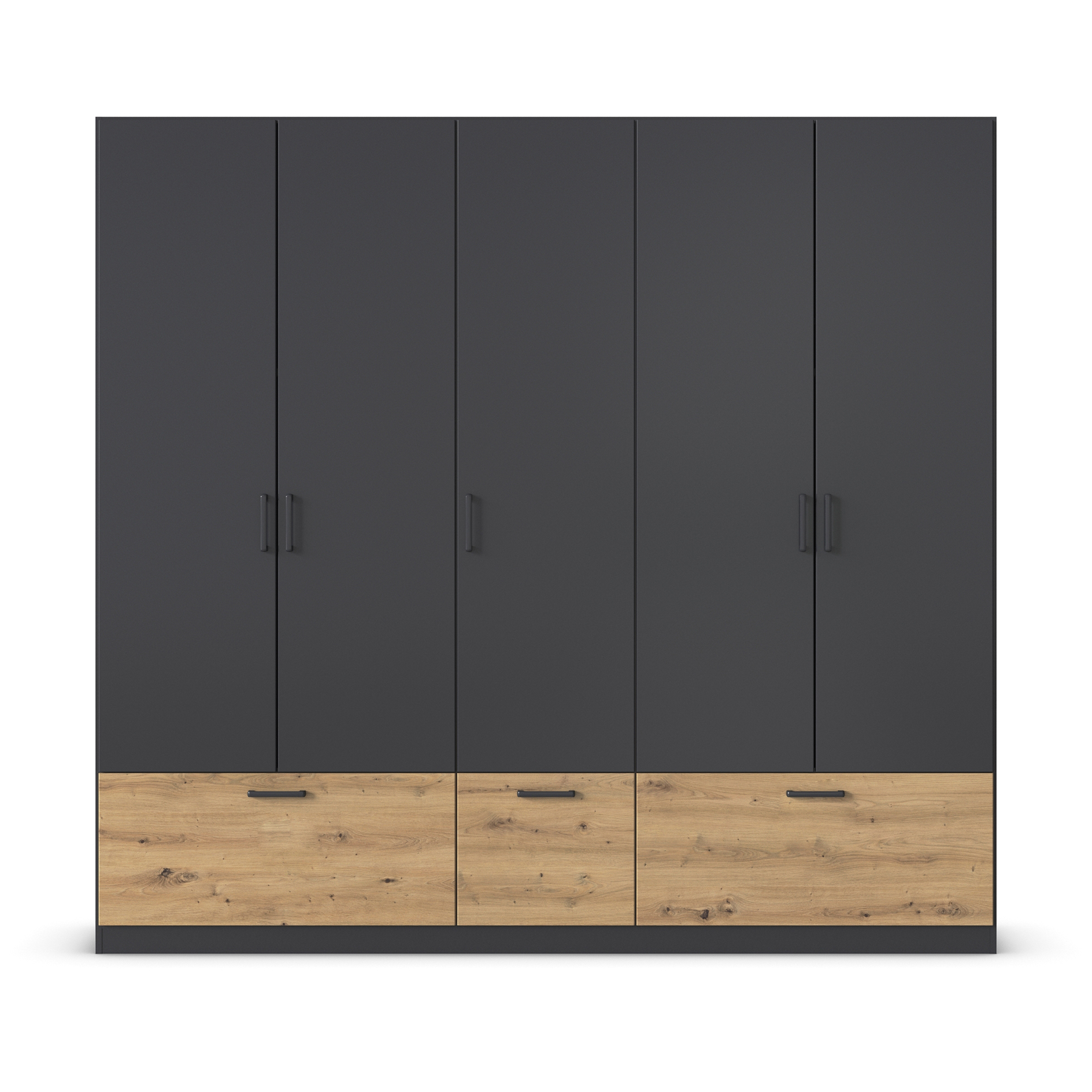 Drehtürenschrank - grau-metallic-Artisan Eiche - 226 cm
