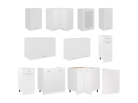 Ensemble de meubles de cuisine 11 pcs Blanc Aggloméré