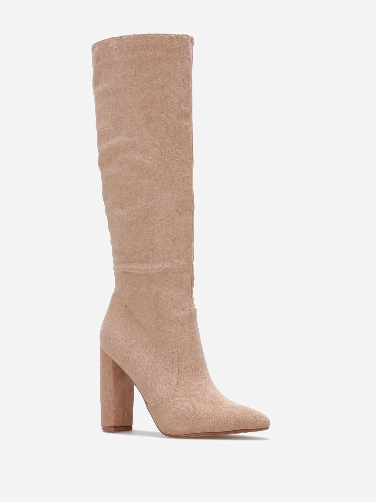 Bottes en suédine à bout pointu- Taupe