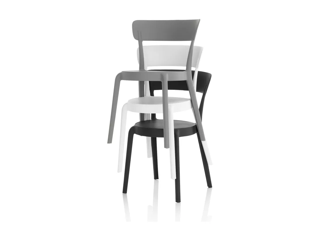 Set de 4 Chaises d’intérieur/extérieur ISABEL anthracite