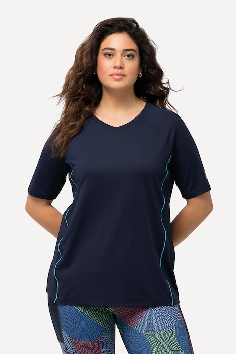 T-Shirt, UV-Schutz 50+, V-Ausschnitt, Halbarm