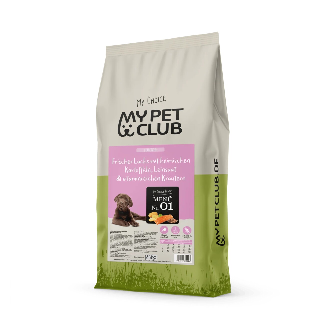 MyPetClub Junior Trockenfutter getreidefrei mit Lachs - 8 kg