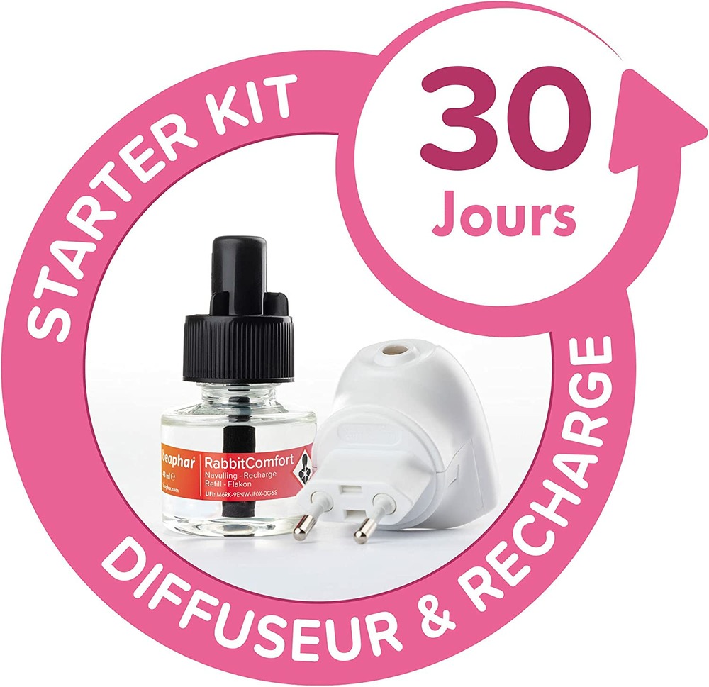 Diffuseur électrique beapahar rabbitcomfort rongeur 1 prise + 1 recharge 48 ml
