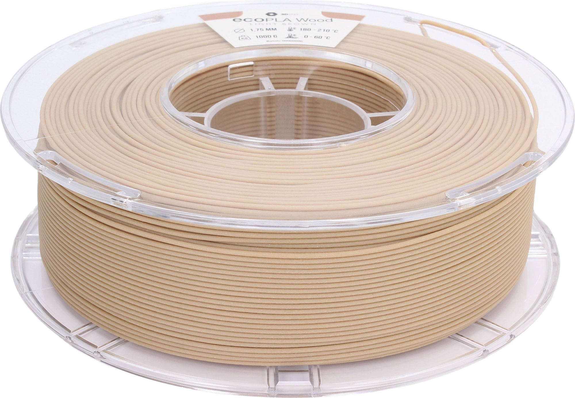 3DJAKE  ecoPLA Wood Light Brown, 1,75 mm / 1000 g    ecoPLA Filament mit Holzanteil