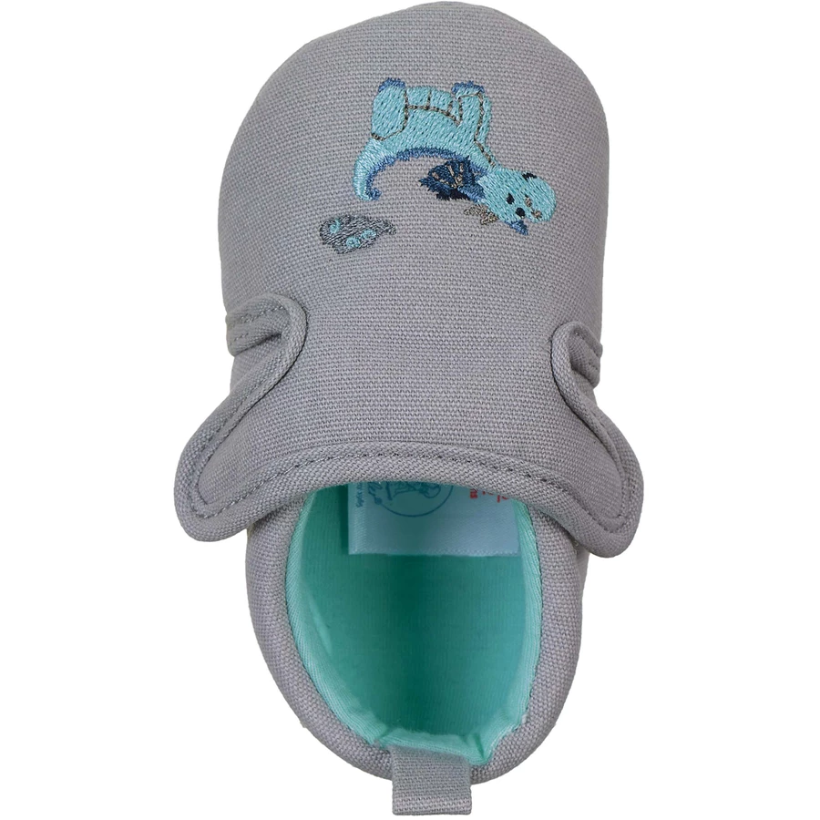 Sterntale Baby-Krabbelschuh Dino rauchgrau