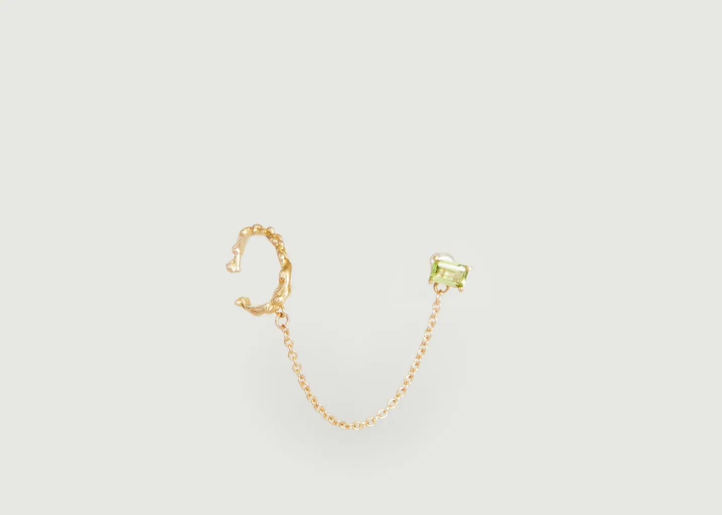 Boucle d'oreille puce et earcuff unitaire Roca Gem Peridot FARIS
