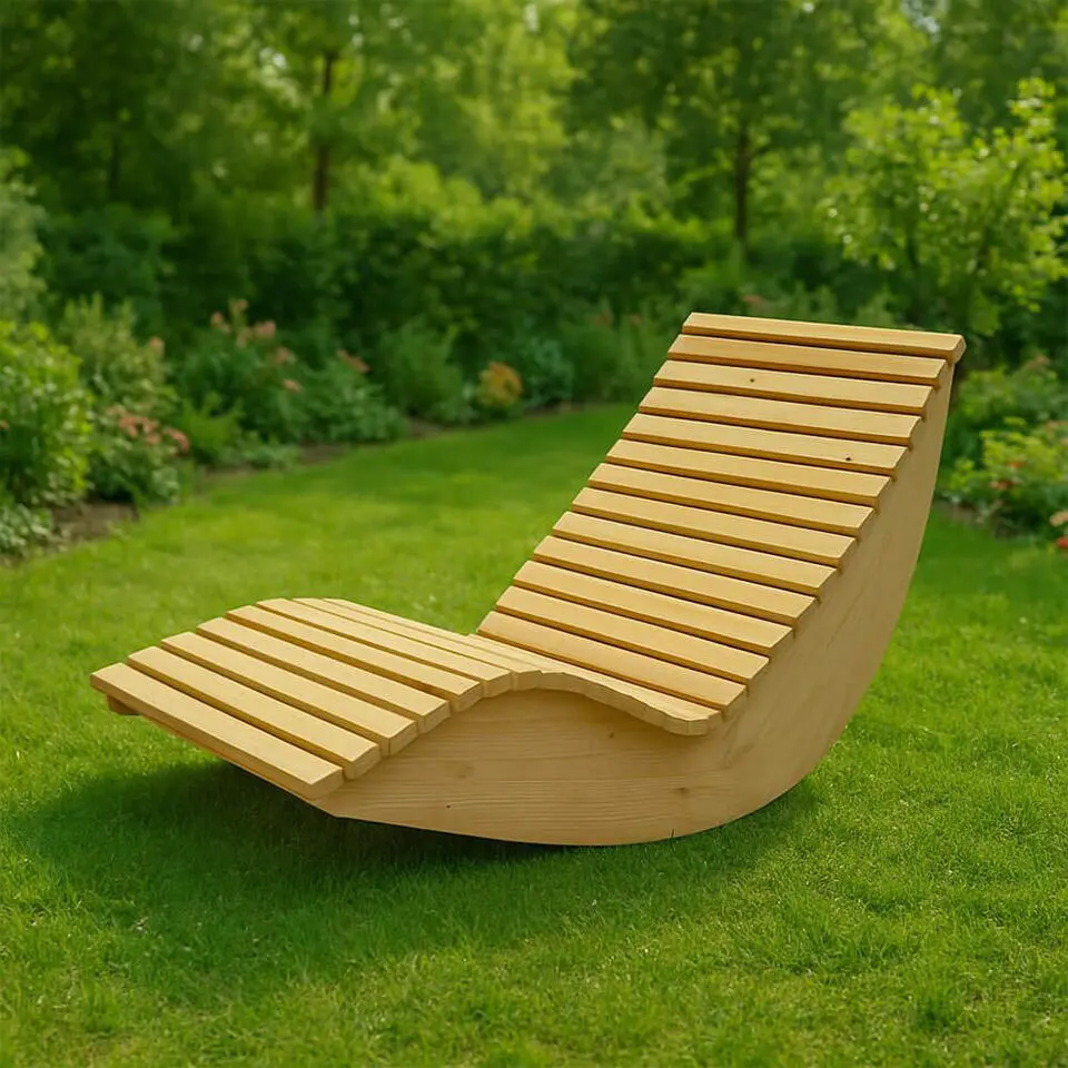 HOME DELUXE Wave houten ligstoel WOLGA - 60 cm