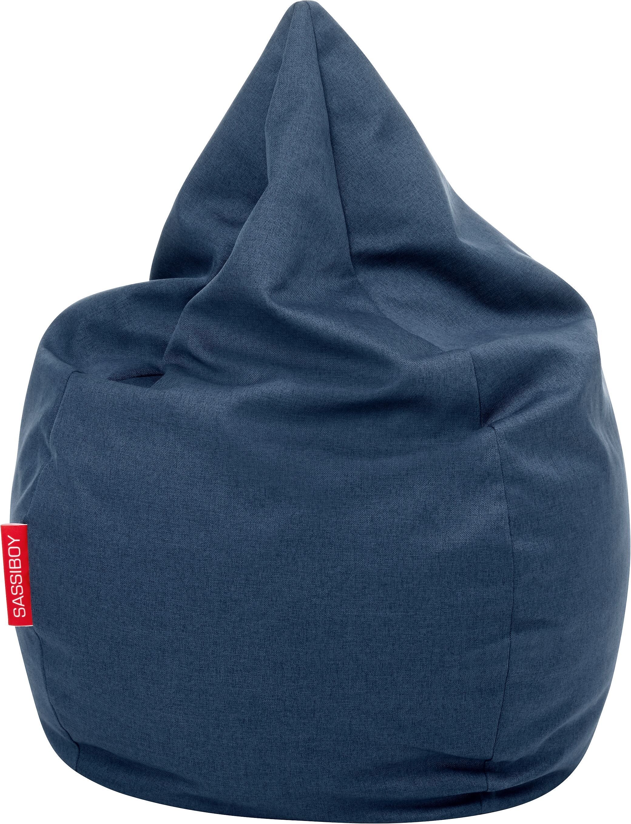 DAAN Sitzsack Stoff blau - Blau / B: 75.0 cm x T: 115.0 cm x H: 108.0 cm