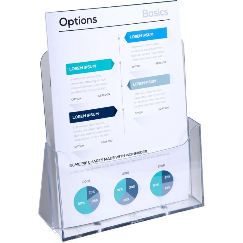 Distributeur de prospectus 1 compartiment A4 - Cristal